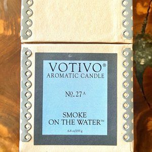 VOTIVO CANDLE NO. 27 SMOKE ON THE WATER SMELLS DIVINE! RARE, DISCONTINUED NWOT